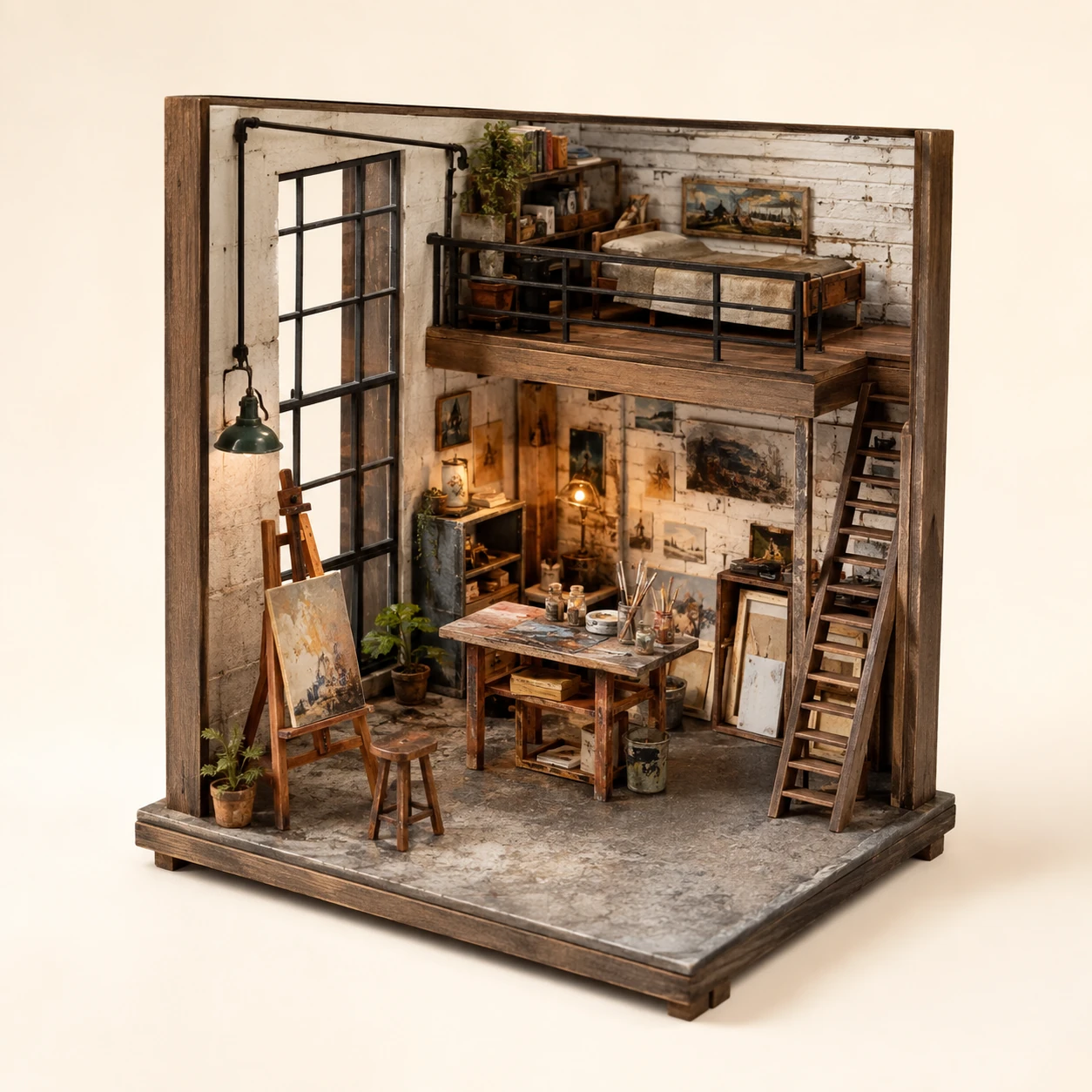 Artist Loft Room from the ZHONGYI Miniature House Kits collection