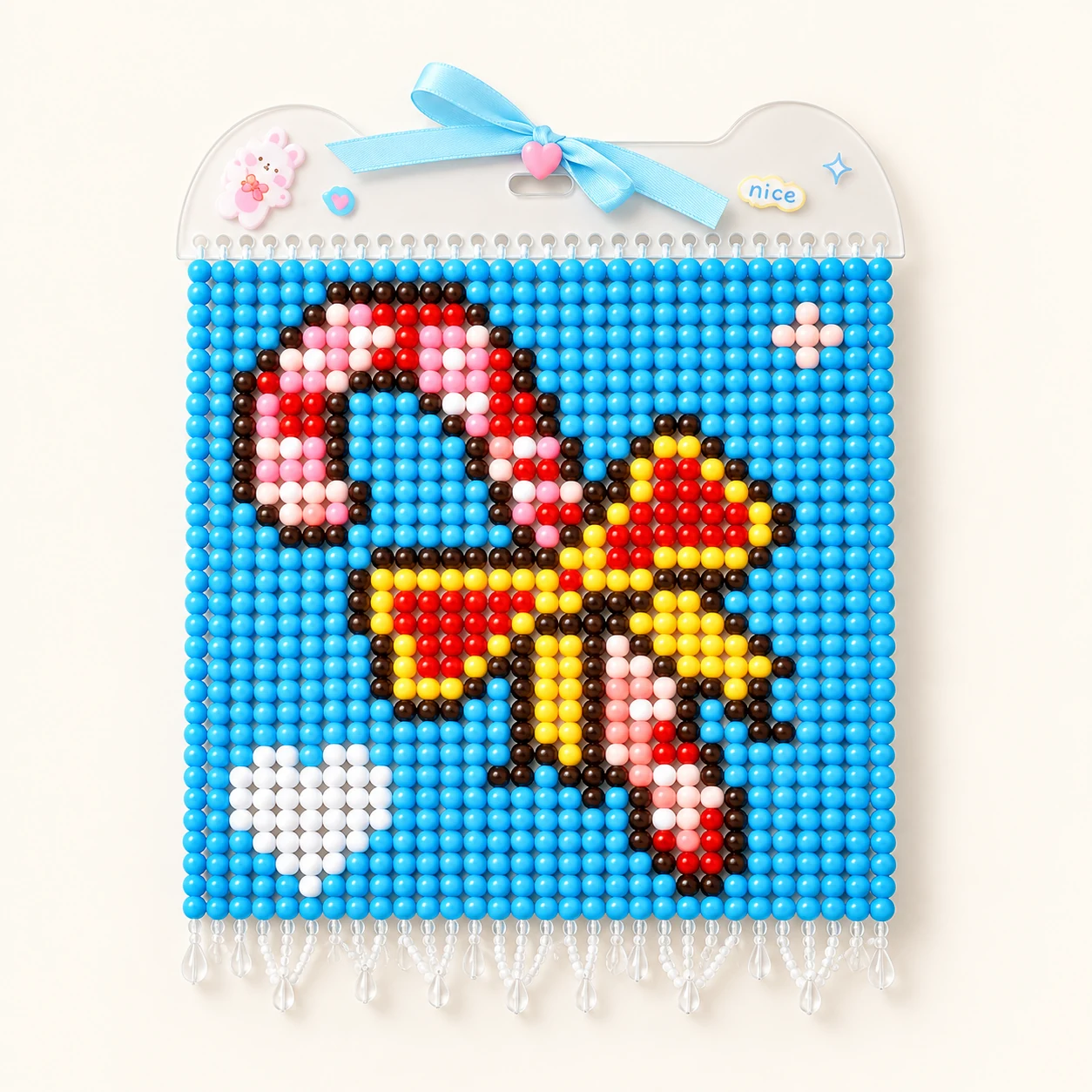 Beaded Wall Art Kit - Candy Cane and Bow from the ZHONGYI Bead Curtain DIY Kits collection
