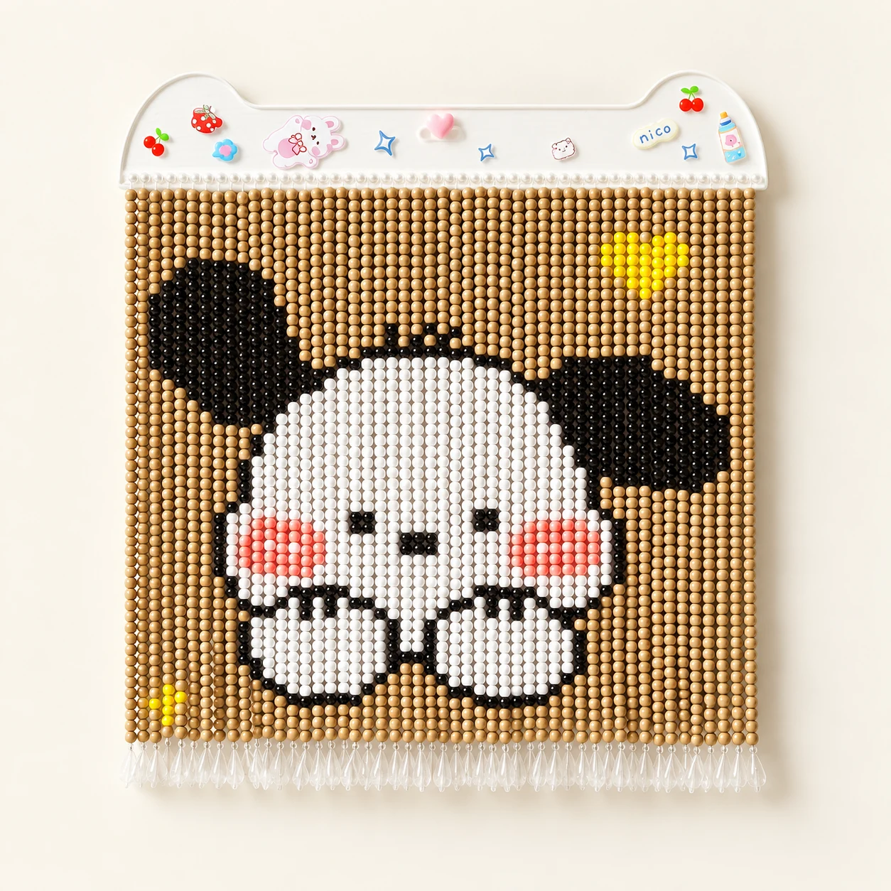 Beaded Wall Art Kit - Black-Eared Puppy from the ZHONGYI Bead Curtain DIY Kits collection