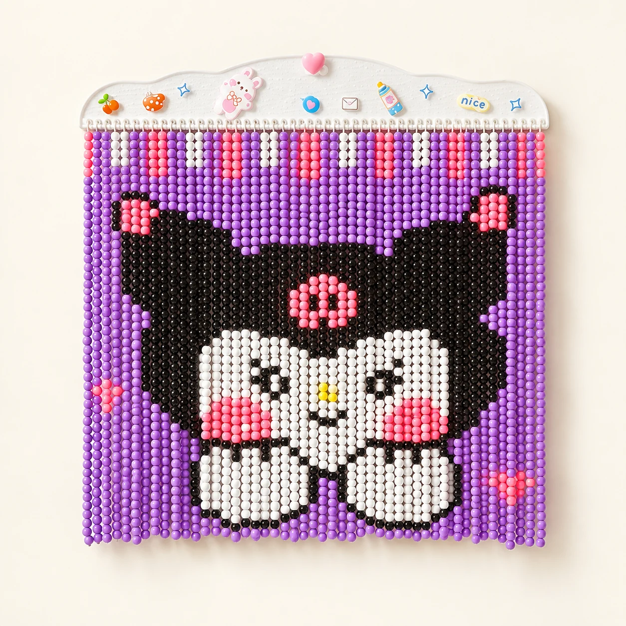 Beaded Wall Art Kit - Purple Jester Character from the ZHONGYI Bead Curtain DIY Kits collection