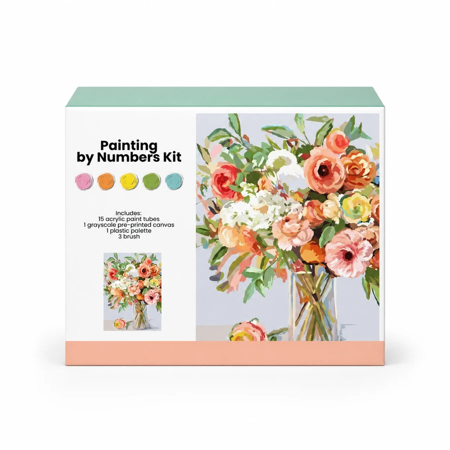 Painting by Numbers Kit - Rose Bouquet from the ZHONGYI Canvas Painting by Numbers collection