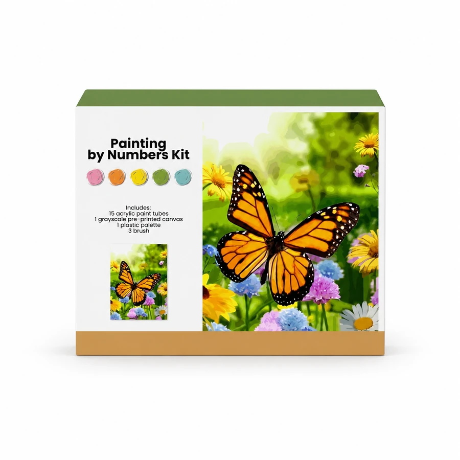 Painting by Numbers Kit - Monarch Butterfly from the ZHONGYI Canvas Painting by Numbers collection