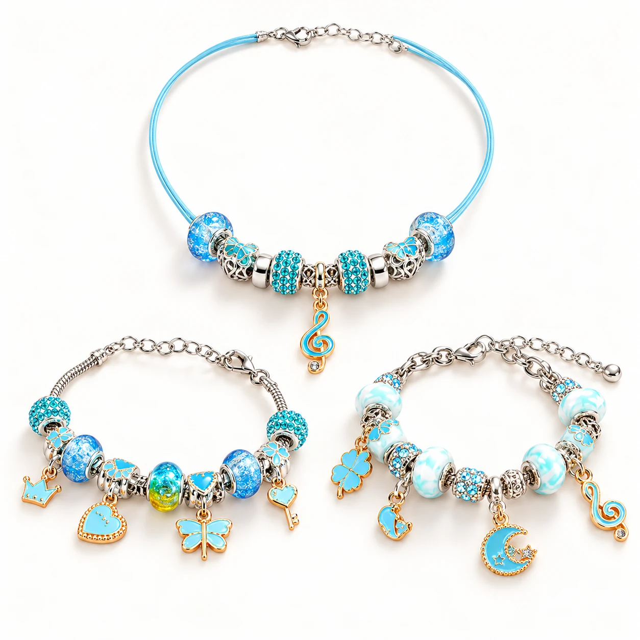 Ocean Blue Charm Jewelry Kit from the ZHONGYI Charm Bracelet & Jewelry Kits collection