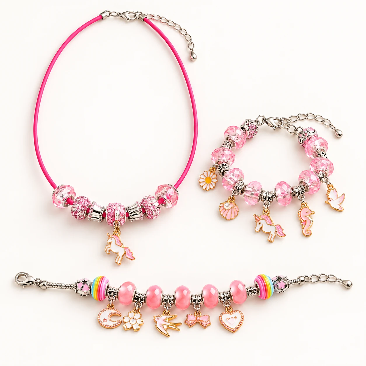 Blossom Pink Charm Jewelry Kit from the ZHONGYI Charm Bracelet & Jewelry Kits collection