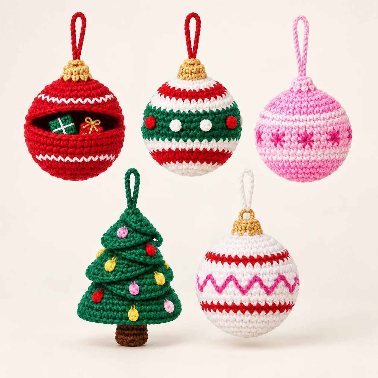 Crochet Christmas Ornament Set from the ZHONGYI Christmas DIY Kits collection