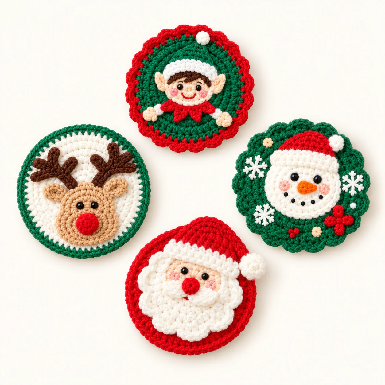 Christmas Character Crochet Coaster Kit from the ZHONGYI Christmas DIY Kits collection