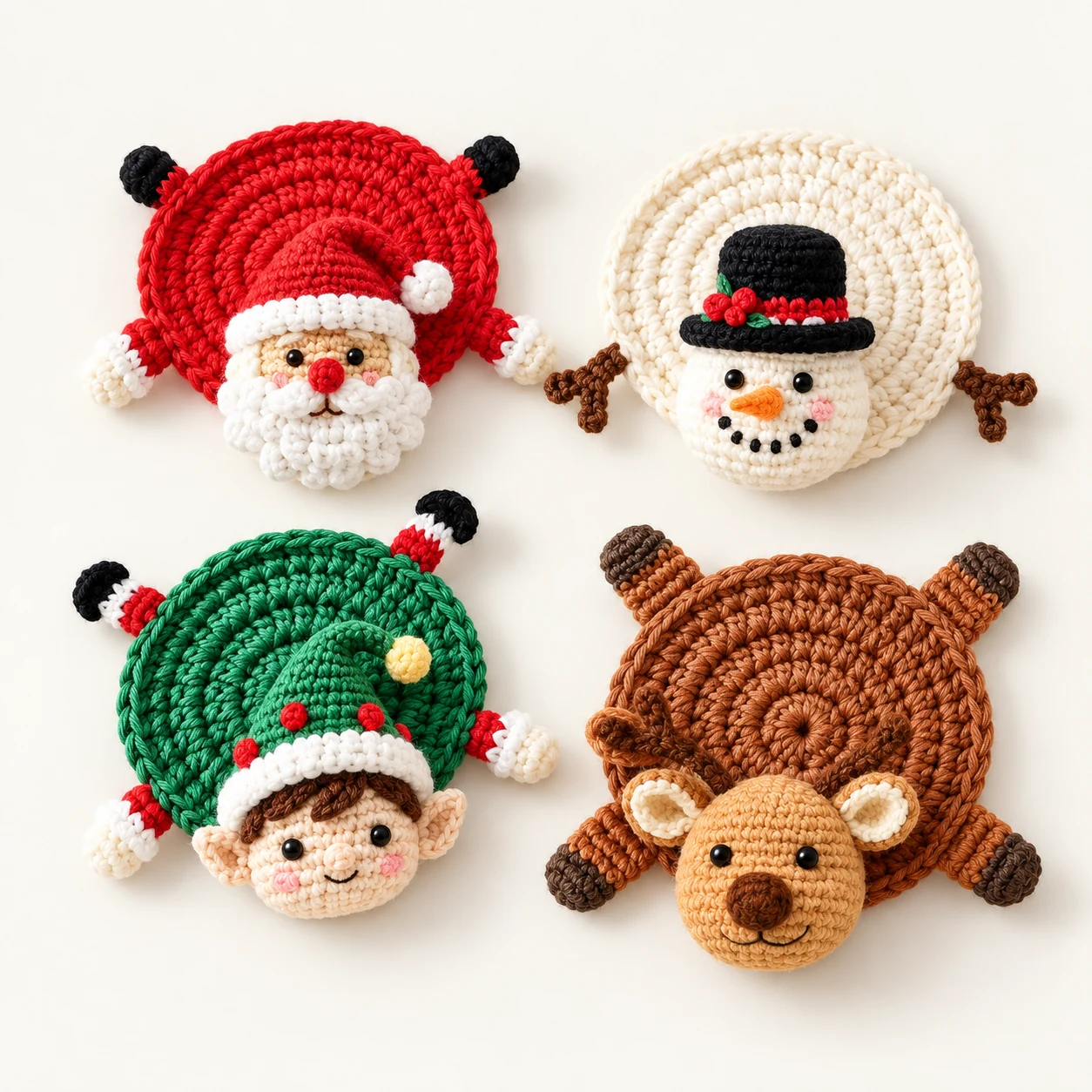 Holiday Animal Crochet Coaster Kit from the ZHONGYI Christmas DIY Kits collection