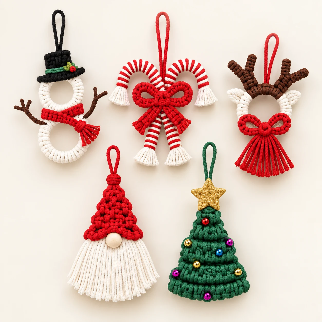 Christmas Macrame Ornament Set from the ZHONGYI Christmas DIY Kits collection