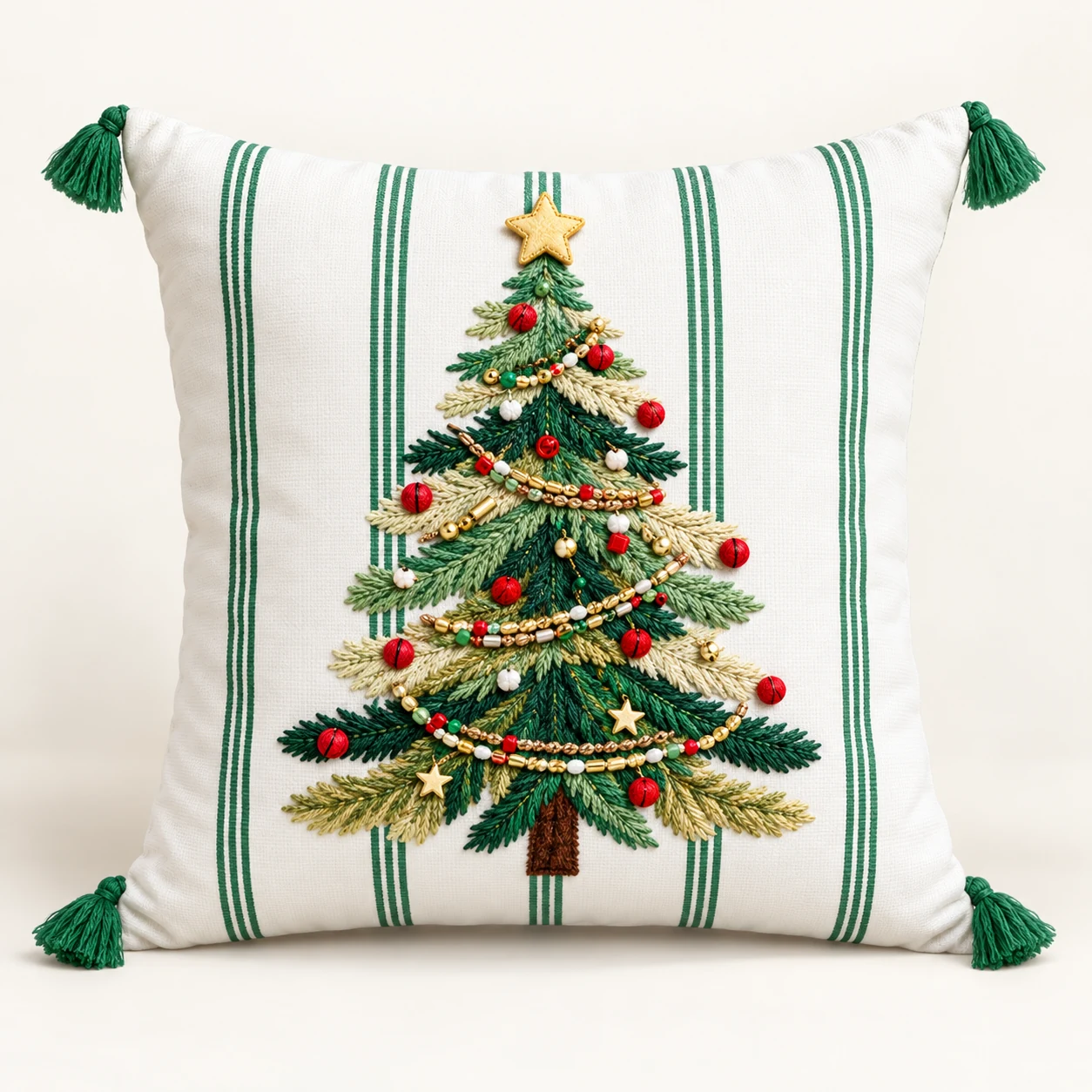 Christmas Tree Cushion Cover Embroidery Kit from the ZHONGYI Christmas DIY Kits collection