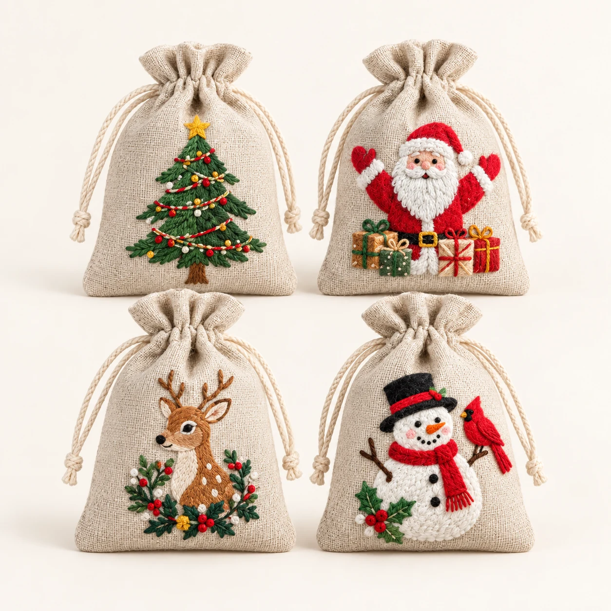Christmas Gift Bag Embroidery Kit from the ZHONGYI Christmas DIY Kits collection