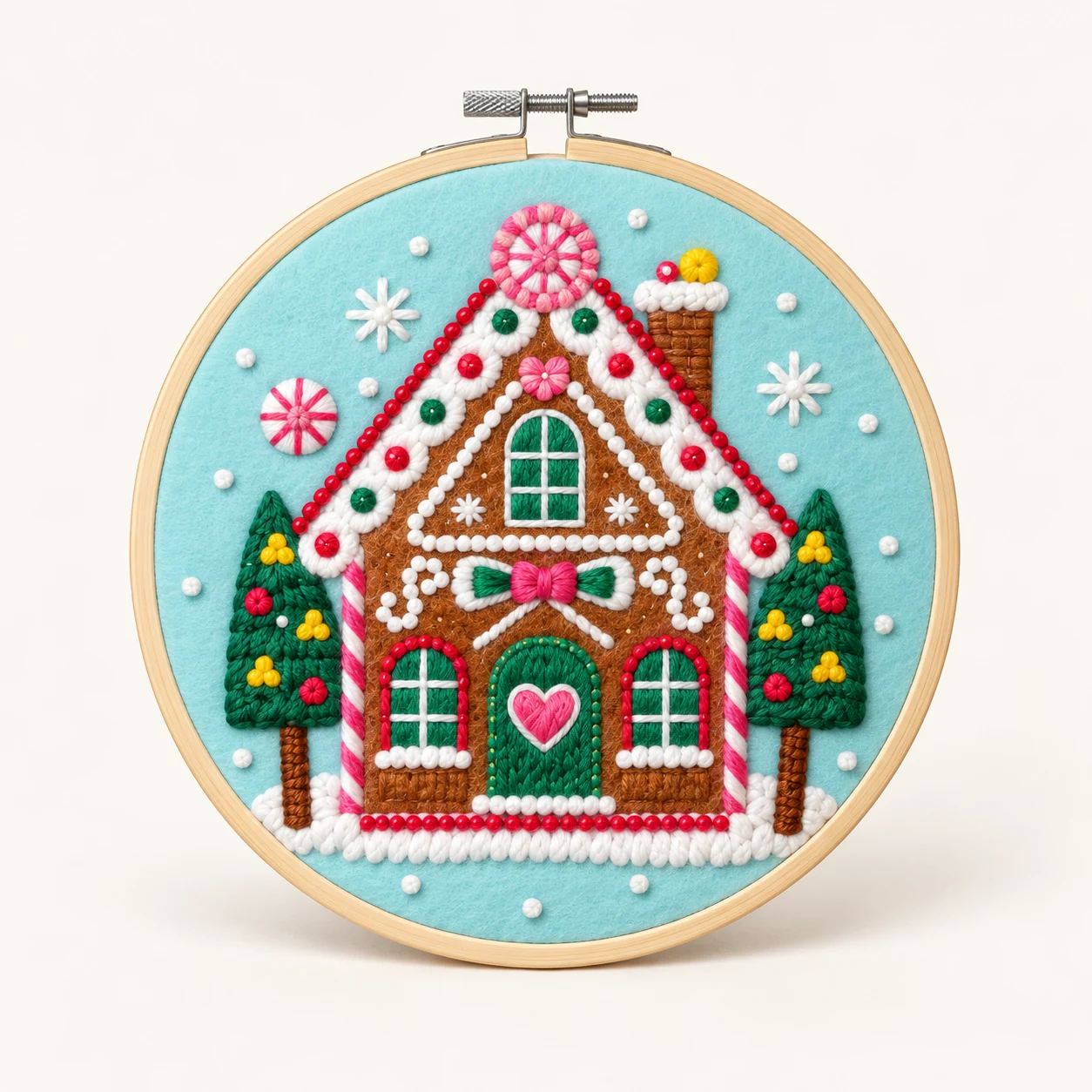 Christmas House Hoop Embroidery Kit from the ZHONGYI Christmas DIY Kits collection
