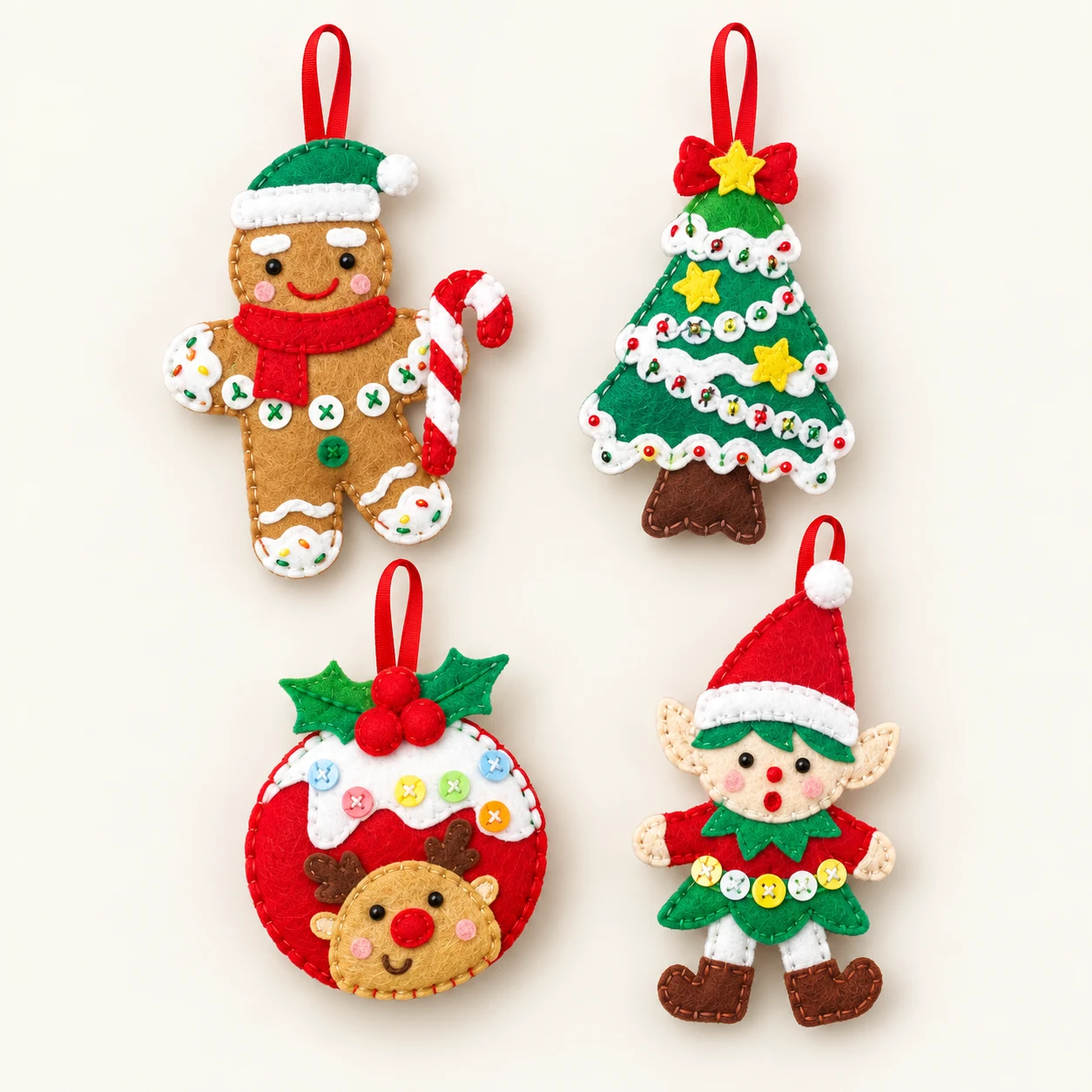 Christmas Felt Ornament Sewing Kit - Holiday Characters from the ZHONGYI Christmas DIY Kits collection