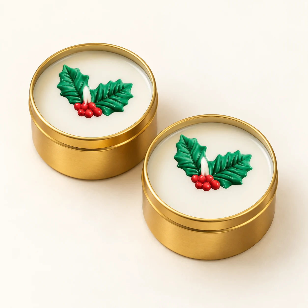Christmas Holly Tin Candle Kit from the ZHONGYI Christmas DIY Kits collection