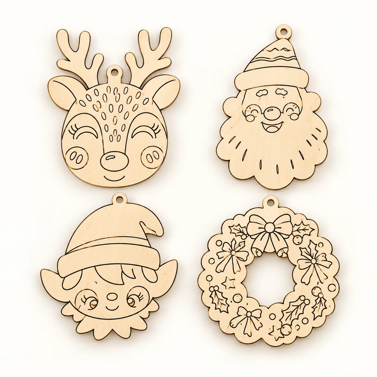 Christmas Wooden Ornament Painting Kit from the ZHONGYI Christmas DIY Kits collection