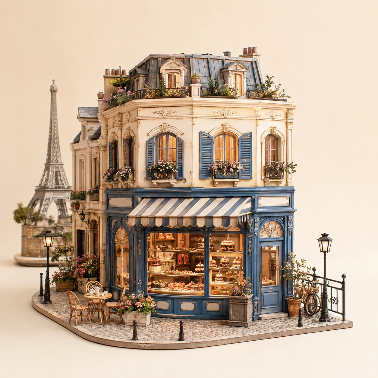 City Tour: Paris Patisserie from the ZHONGYI Miniature House Kits collection