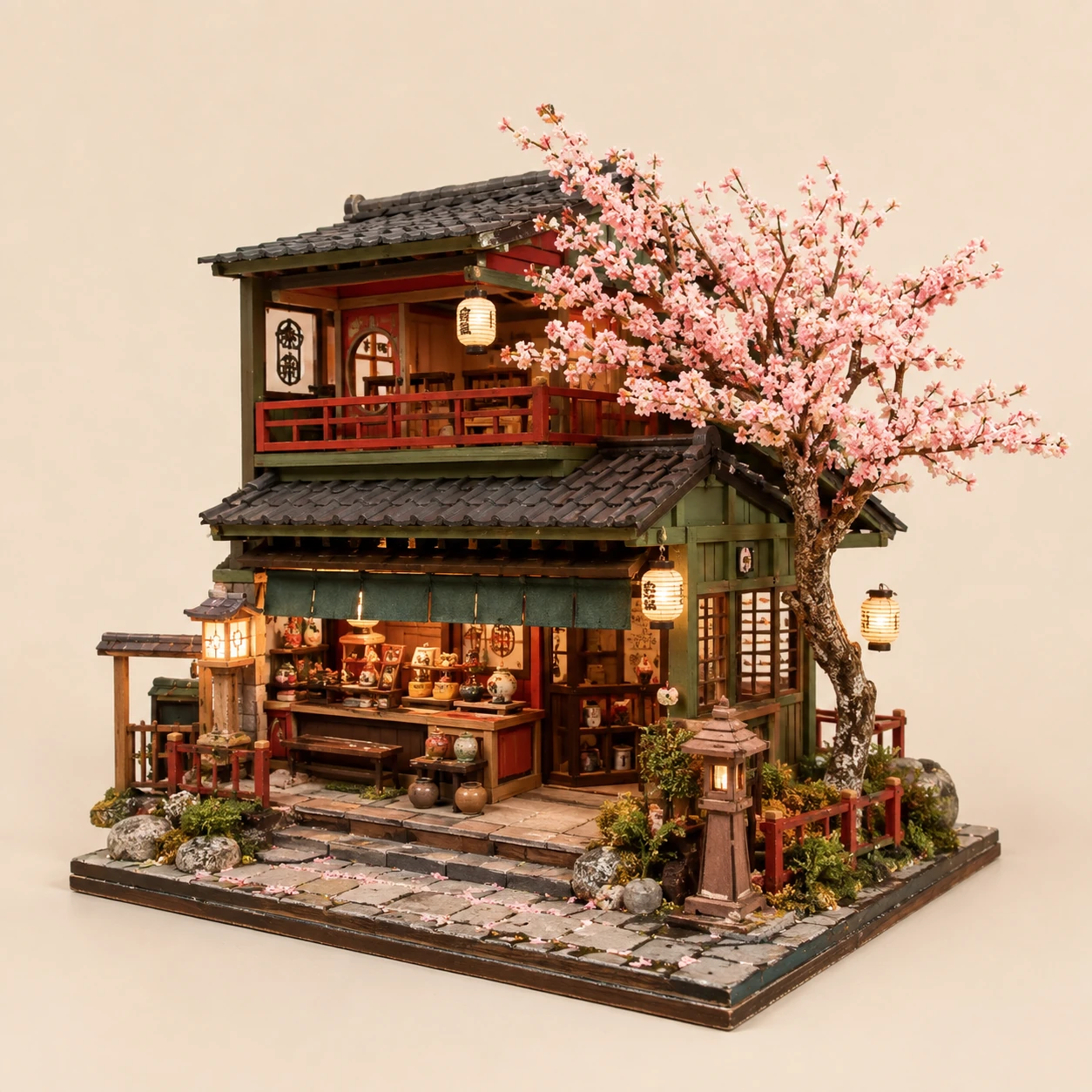 City Tour: Sakura Street from the ZHONGYI Miniature House Kits collection