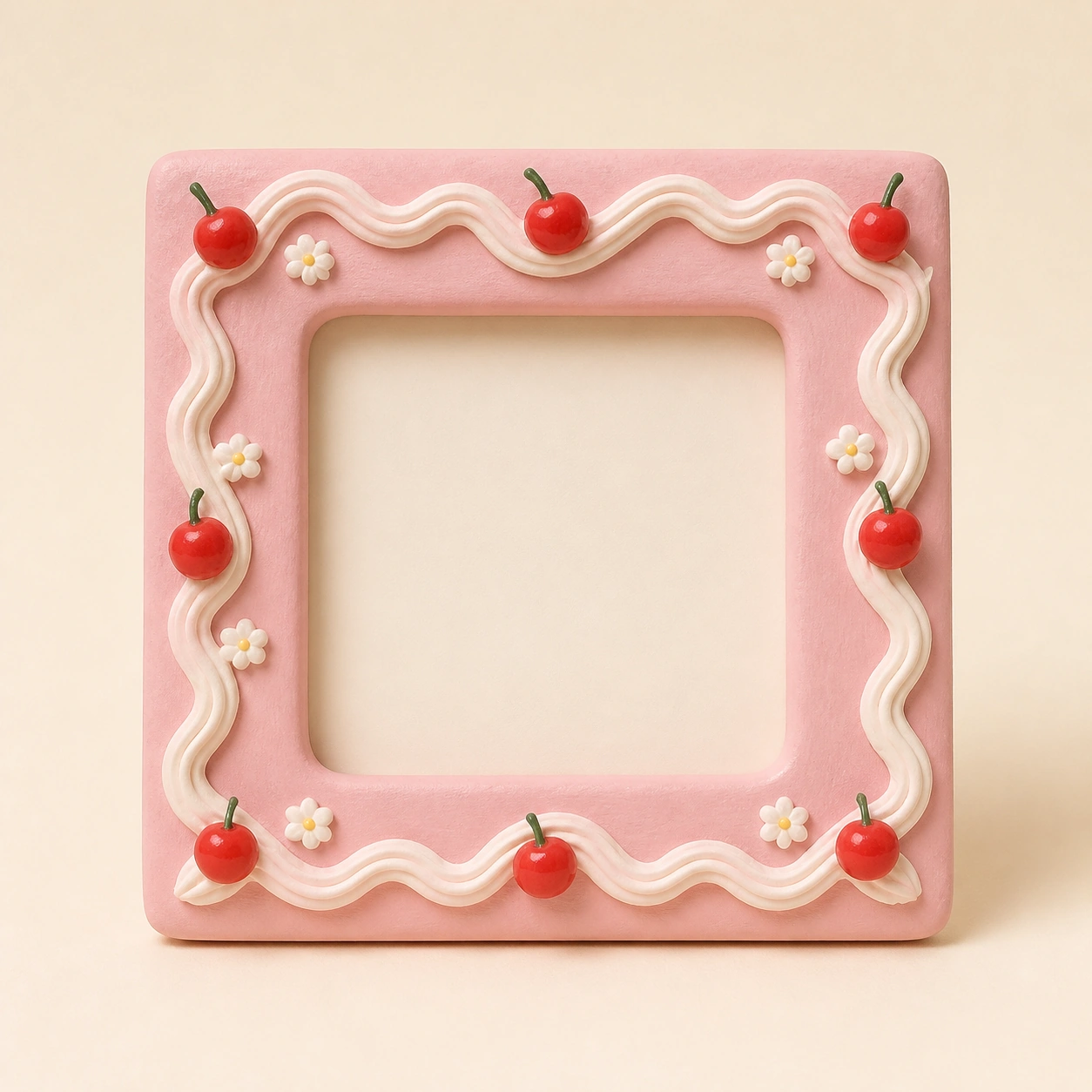 Cream Glue Cherry Frame Kit from the ZHONGYI Clay Craft Kits collection