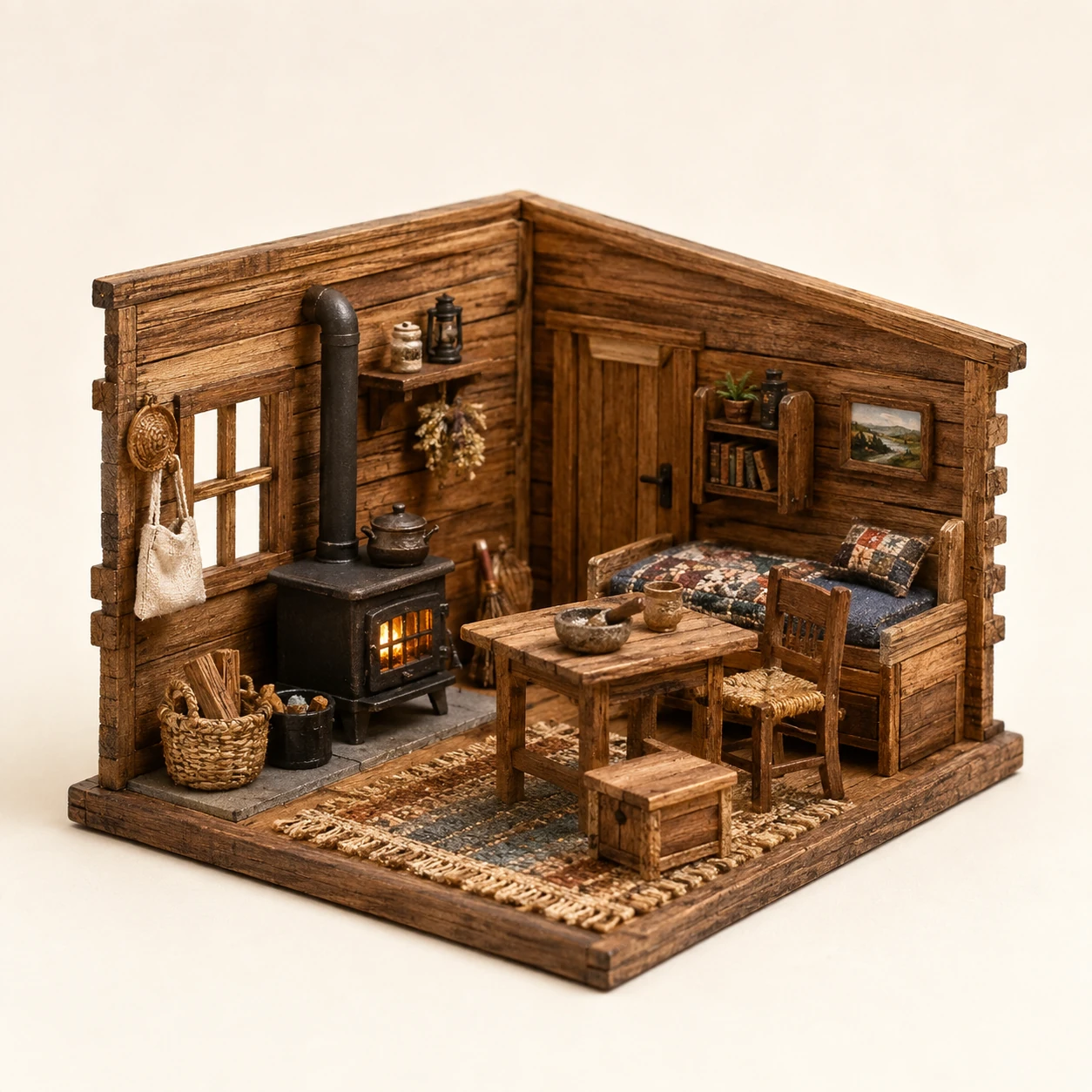 Country Cabin Room from the ZHONGYI Miniature House Kits collection