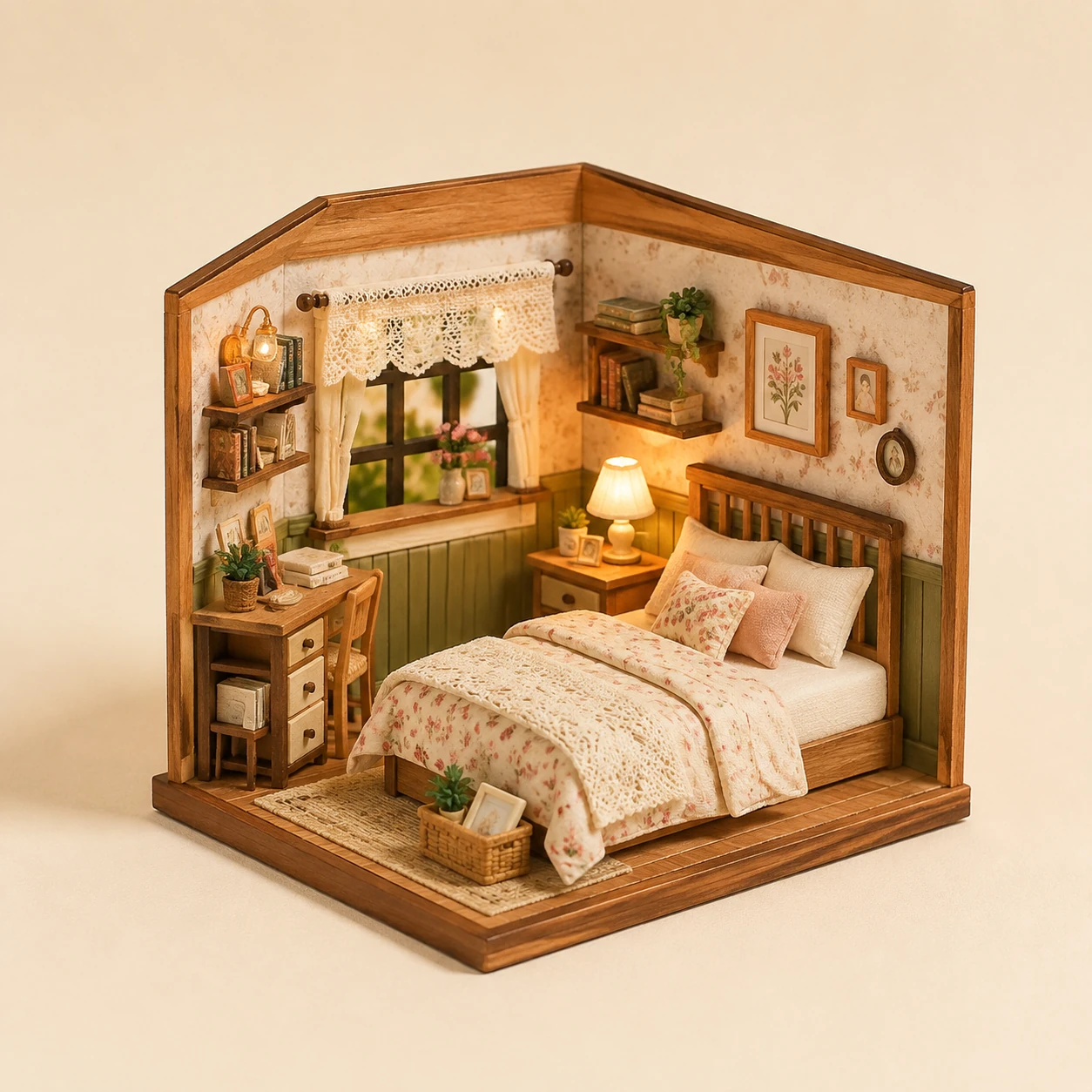 Cozy Bedroom Room from the ZHONGYI Miniature House Kits collection