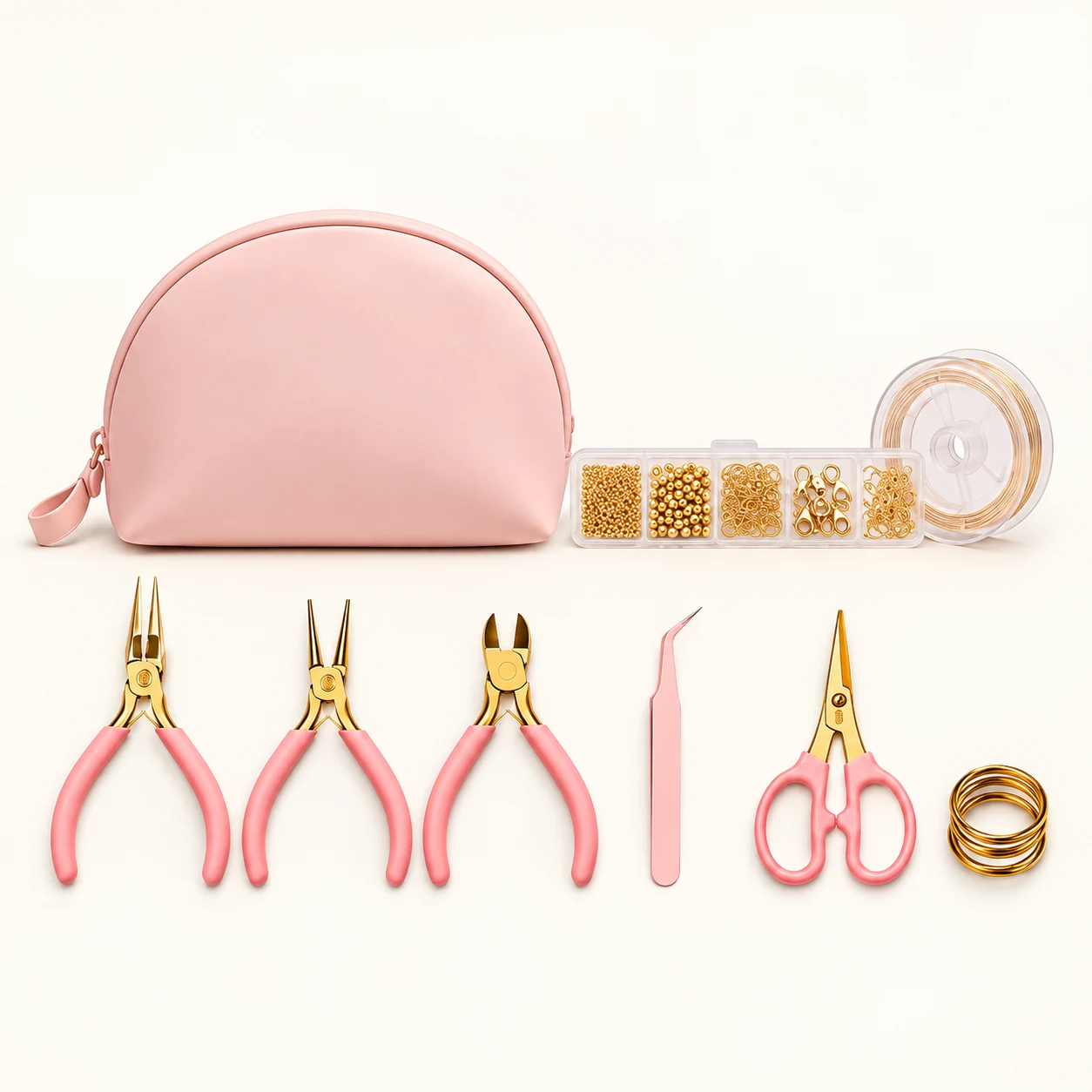 Pink Jewelry Tool Set with Storage Bag from the ZHONGYI Craft Tool Kits & Work Mats collection