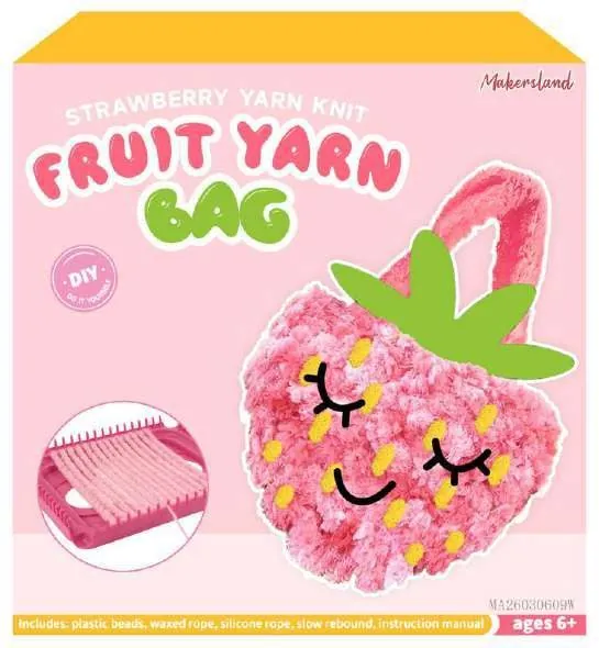 Strawberry Fruit Yarn Bag Kit from the ZHONGYI DIY Craft Kits collection