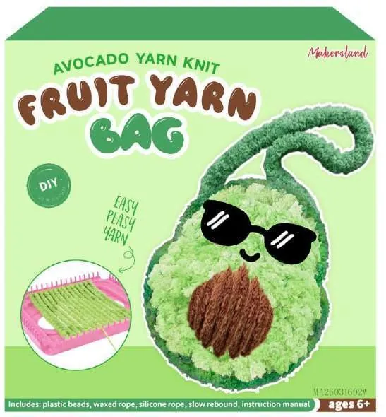 Avocado Fruit Yarn Bag Kit from the ZHONGYI DIY Craft Kits collection