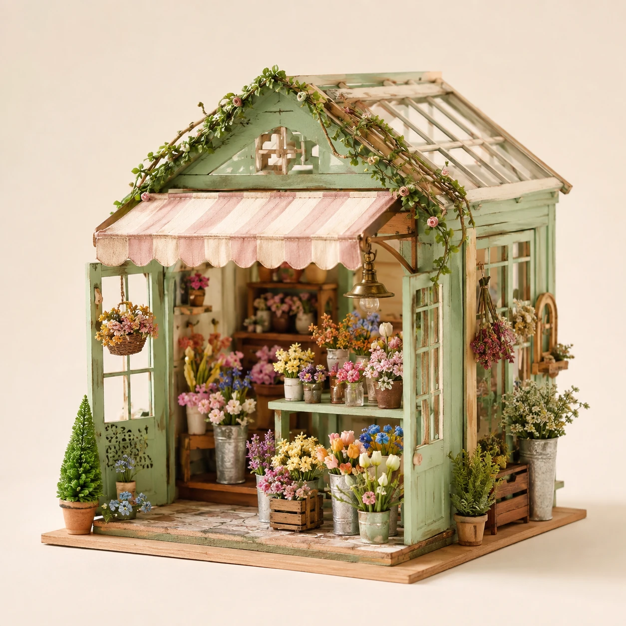 Flower Market House from the ZHONGYI Miniature House Kits collection