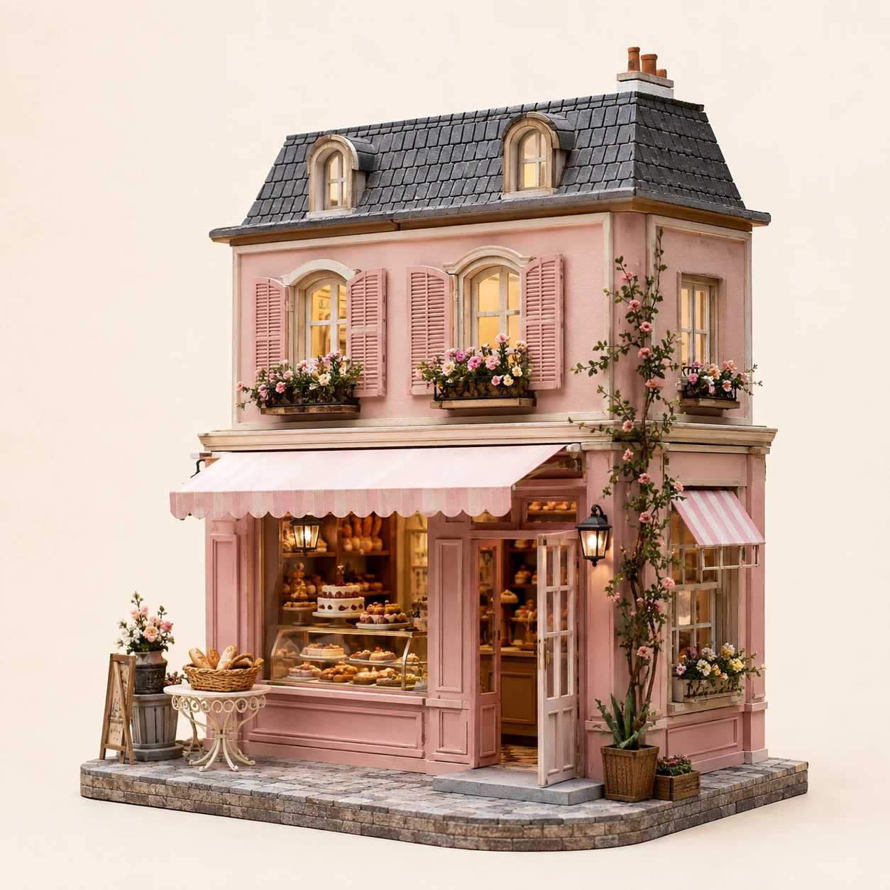French Bakery House from the ZHONGYI Miniature House Kits collection