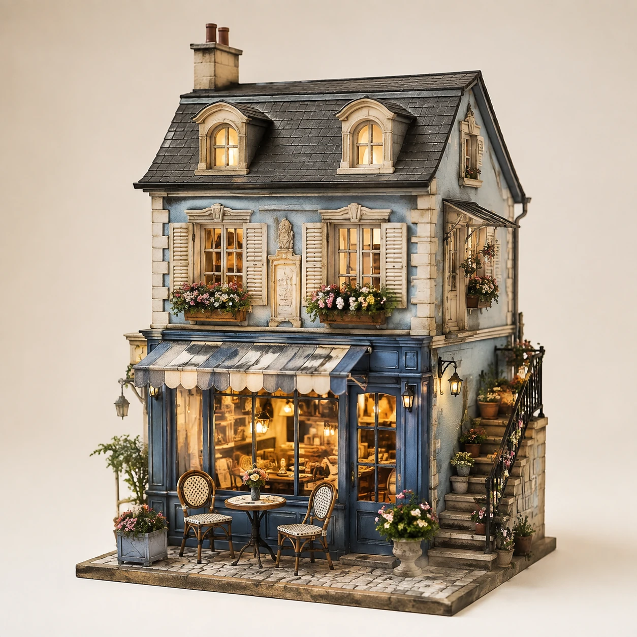 French Bistro House from the ZHONGYI Miniature House Kits collection