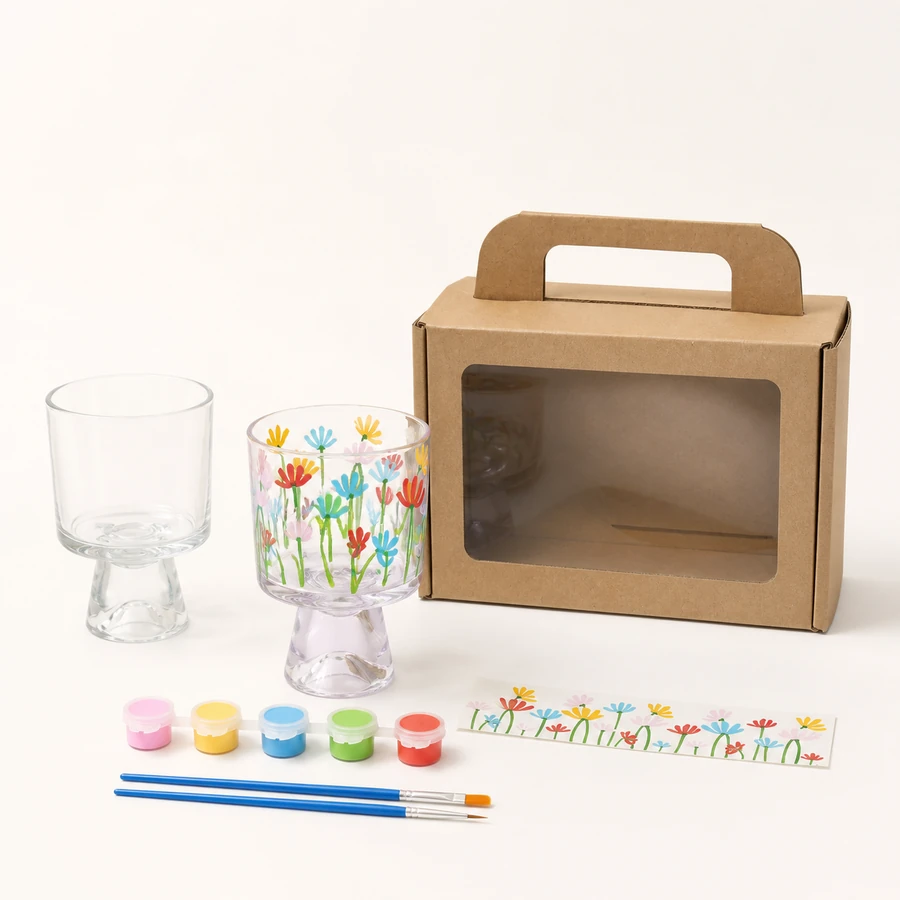 Glass Decoration Kit - Floral Tumbler from the ZHONGYI Glass & Acrylic Painting Kits collection