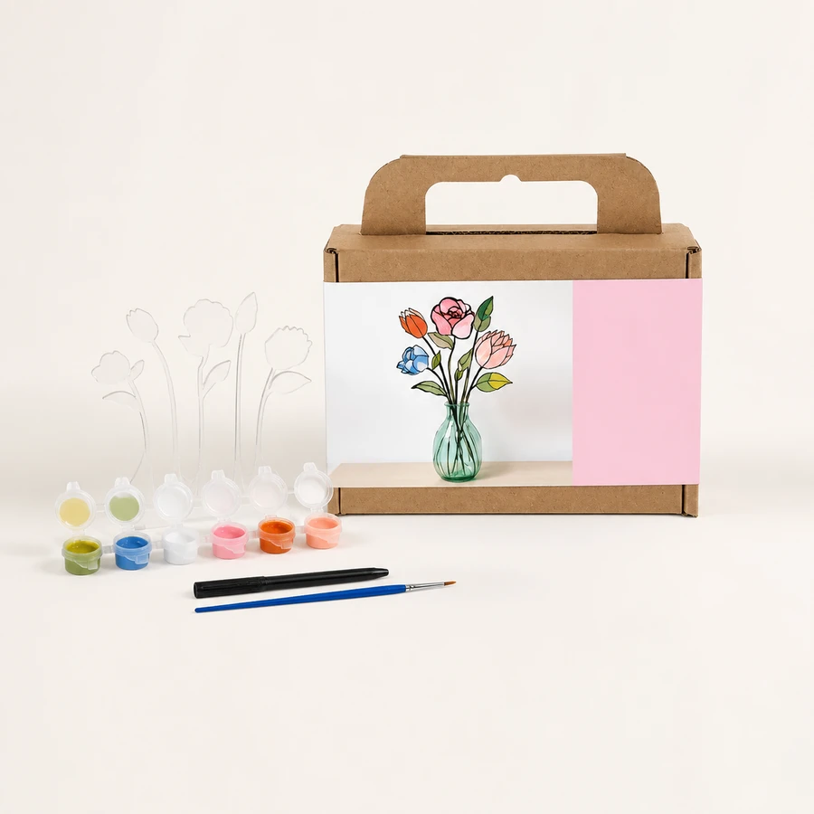 Acrylic Painting Kit - Floral Vase from the ZHONGYI Glass & Acrylic Painting Kits collection