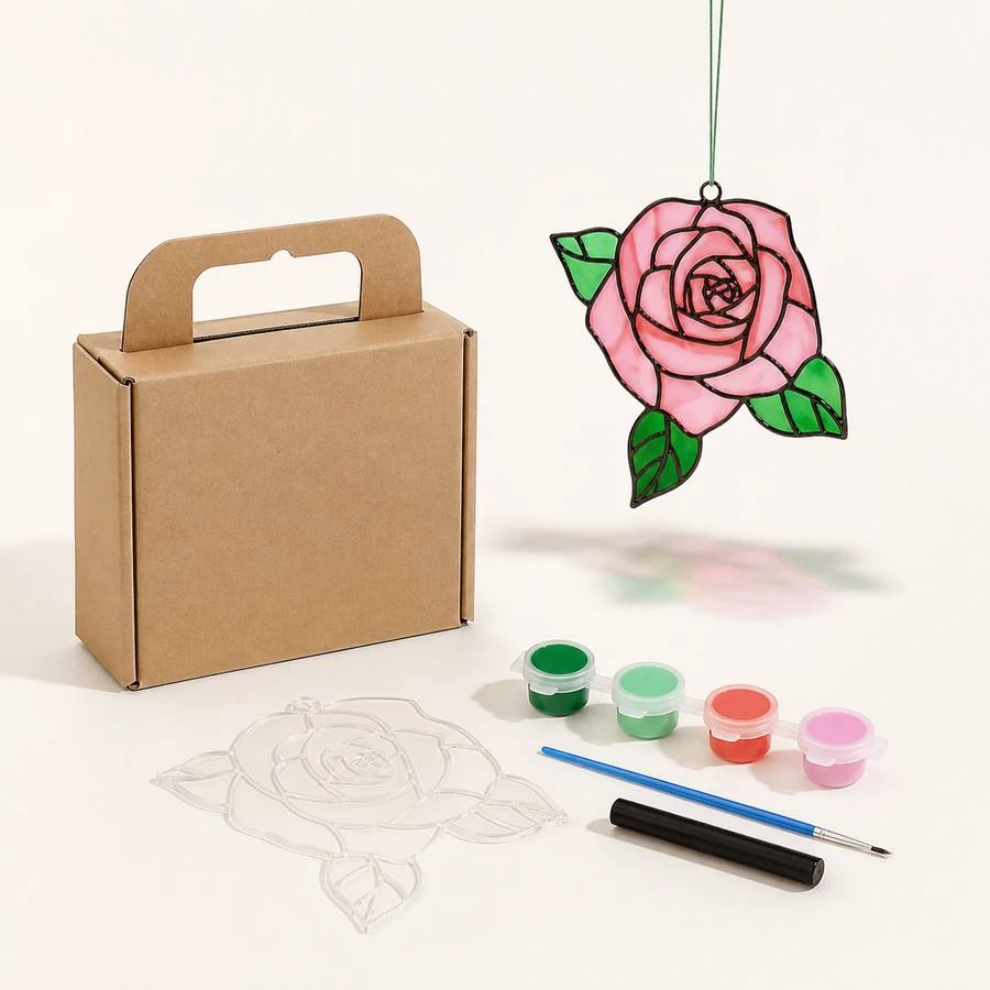 Acrylic Painting Kit - Rose Suncatcher from the ZHONGYI Glass & Acrylic Painting Kits collection