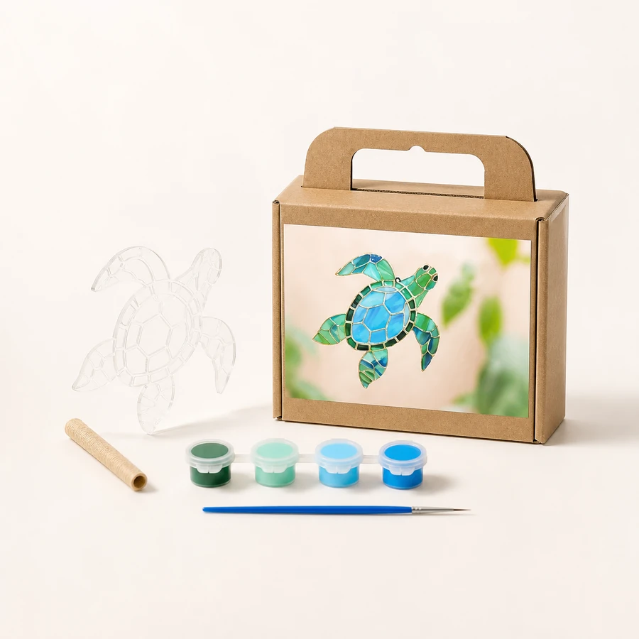 Acrylic Painting Kit - Turtle Suncatcher from the ZHONGYI Glass & Acrylic Painting Kits collection