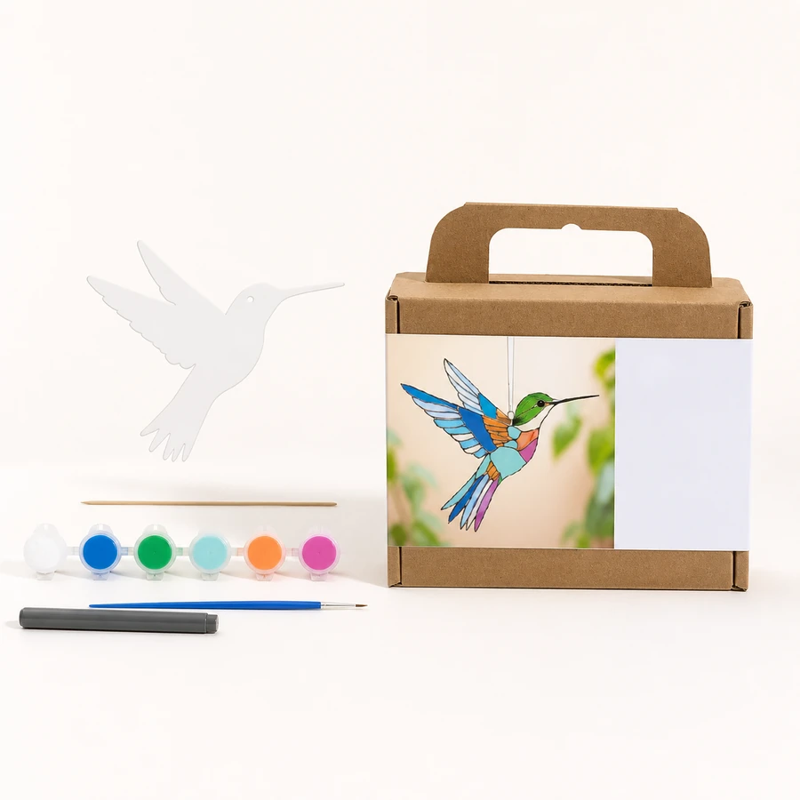 Acrylic Painting Kit - Hummingbird Suncatcher from the ZHONGYI Glass & Acrylic Painting Kits collection