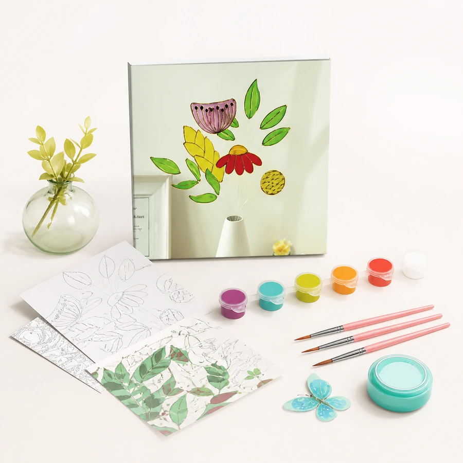 Glass Painting Kit - Botanical Glass from the ZHONGYI Glass & Acrylic Painting Kits collection