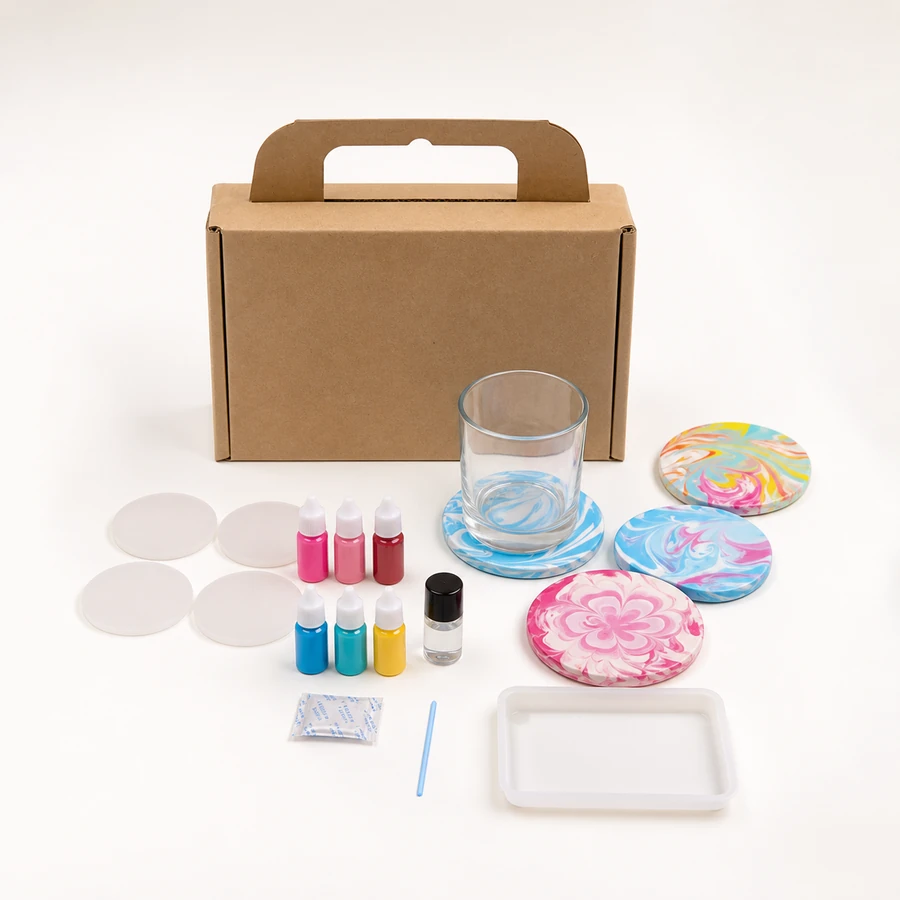 DIY Fluid Painting Kit - Coasters from the ZHONGYI Glass & Acrylic Painting Kits collection