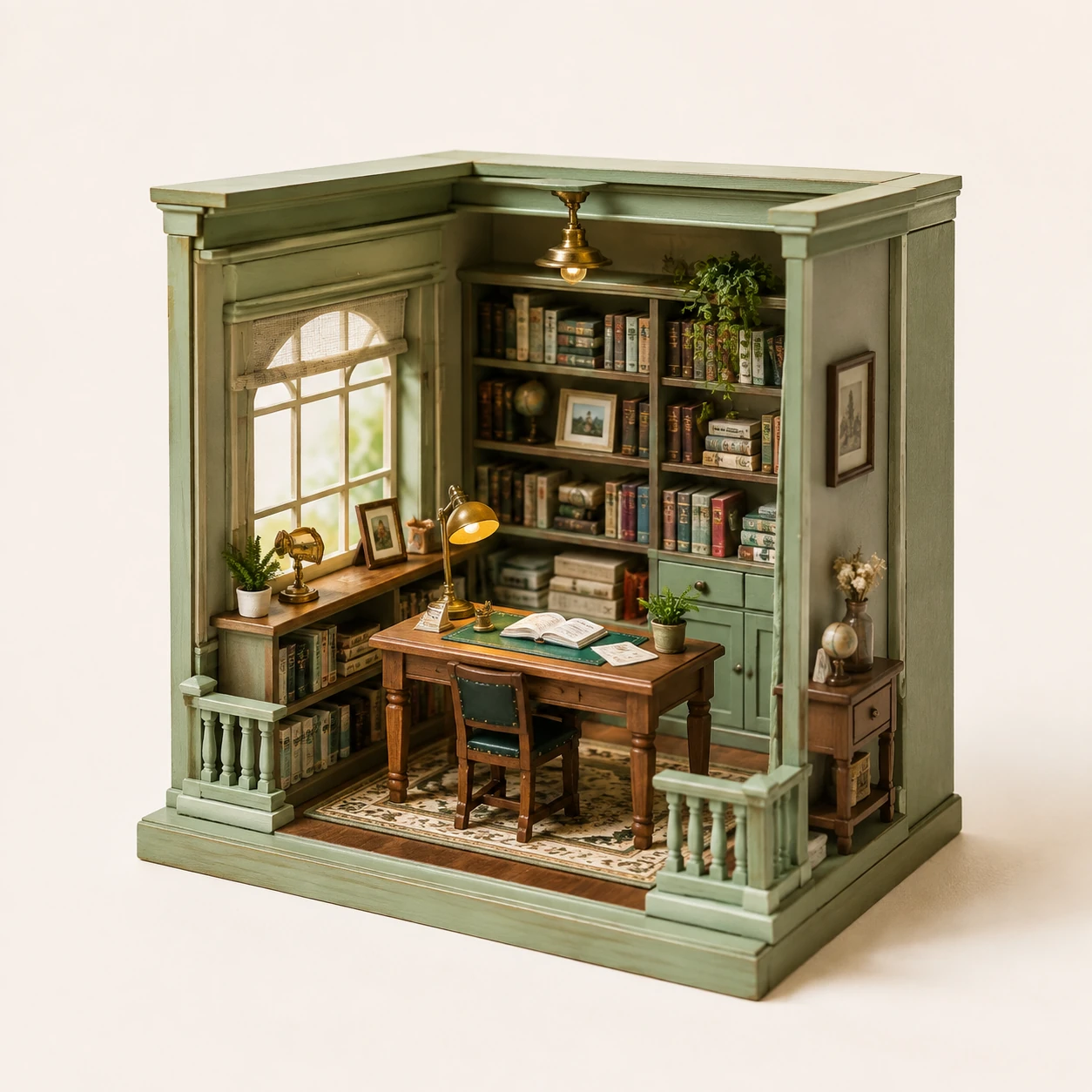 Green Study Room from the ZHONGYI Miniature House Kits collection