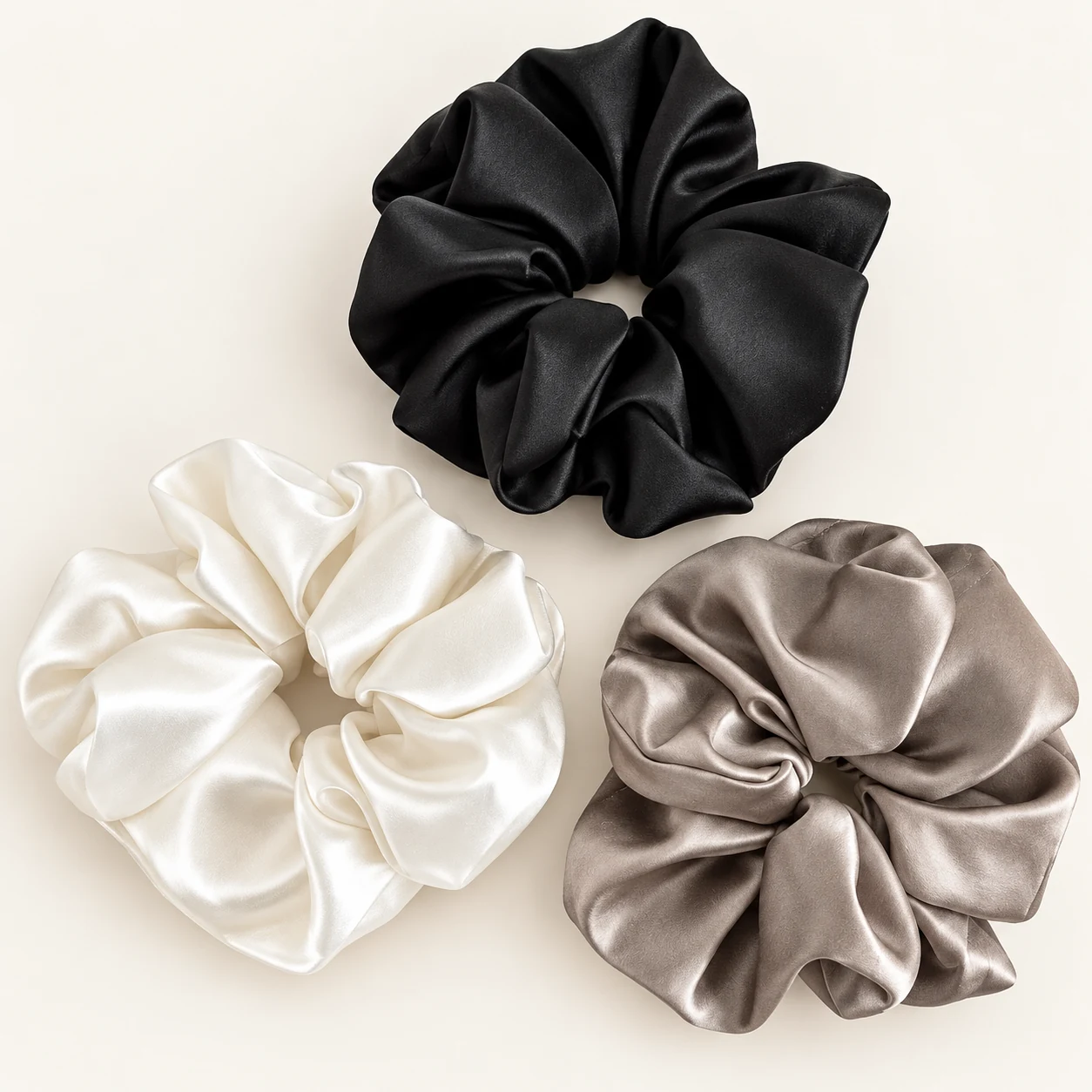 Plain Satin Scrunchies in the ZHONGYI wholesale hair accessory collection