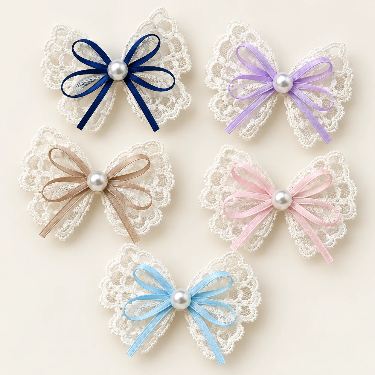 Lace Ribbon Bow Hair Clips in the ZHONGYI wholesale hair accessory collection