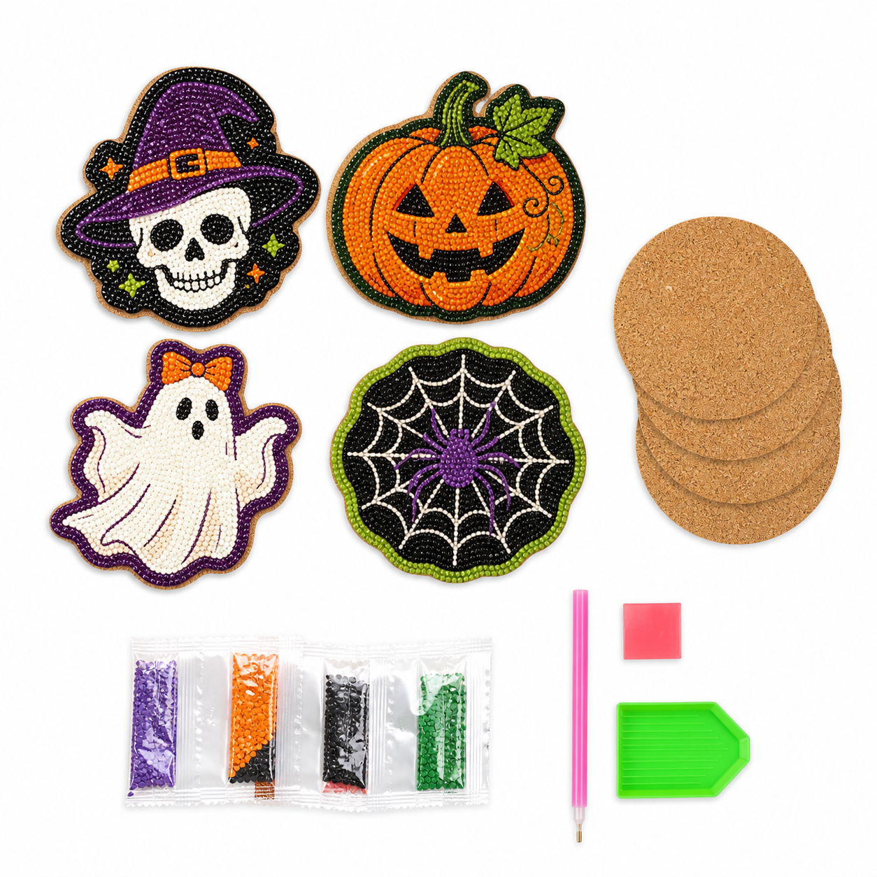Create Your Own Diamond Coaster Kit from the ZHONGYI Halloween DIY Kits collection