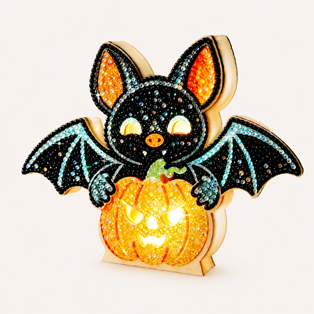 Halloween Diamond Lamp Kit - Bat and Pumpkin from the ZHONGYI Halloween DIY Kits collection