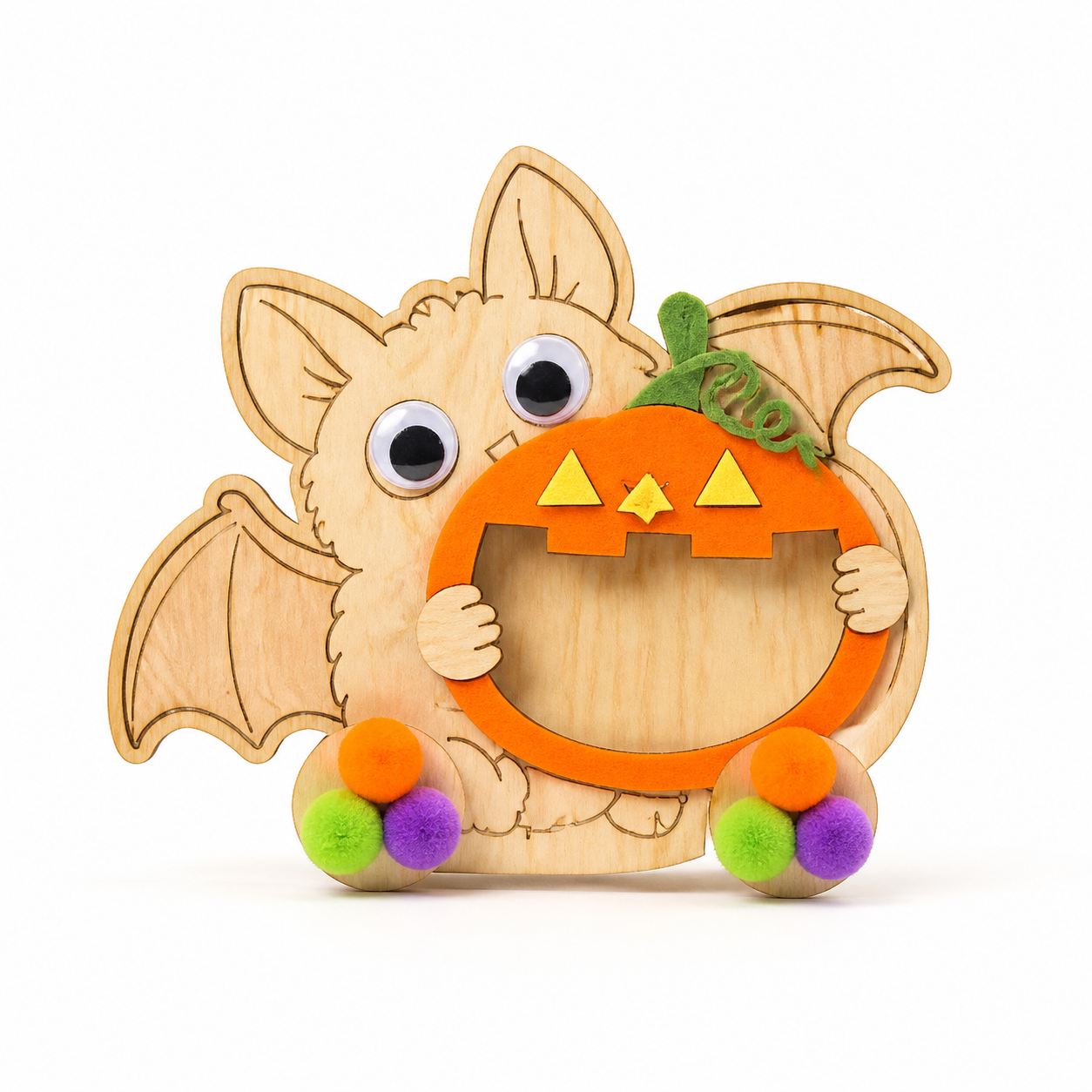 Wooden Photo Frame Painting Kit - Pumpkin and Ghost Carriage from the ZHONGYI Halloween DIY Kits collection