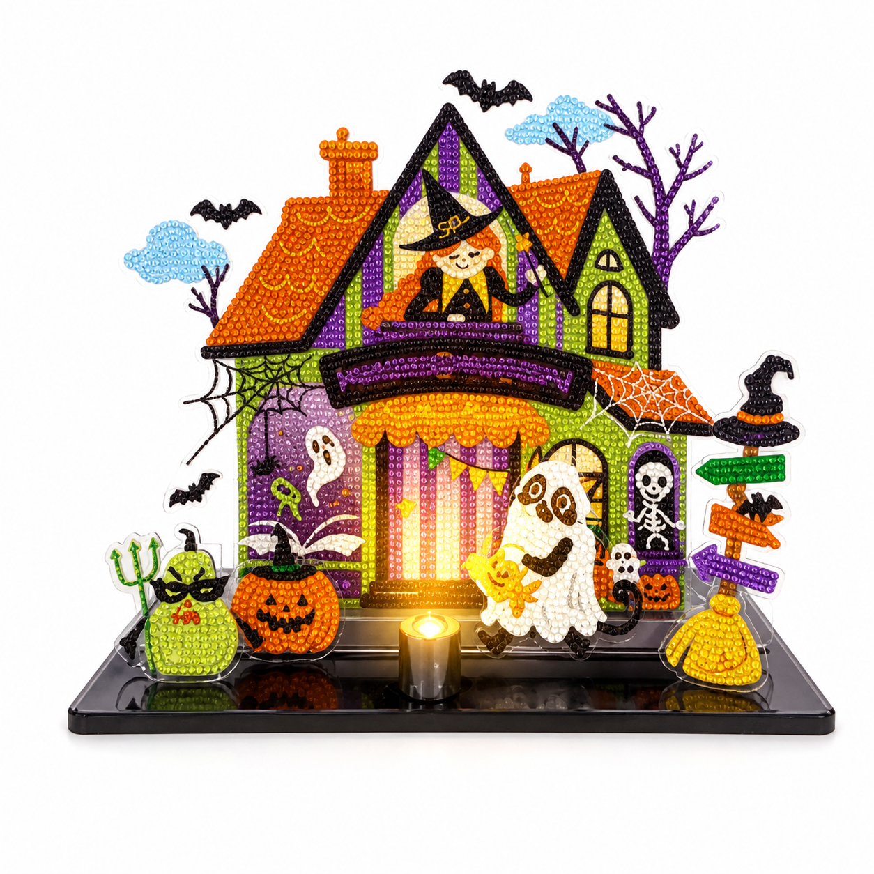 DIY Diamond Studded Witch Halloween House Kit from the ZHONGYI Halloween DIY Kits collection