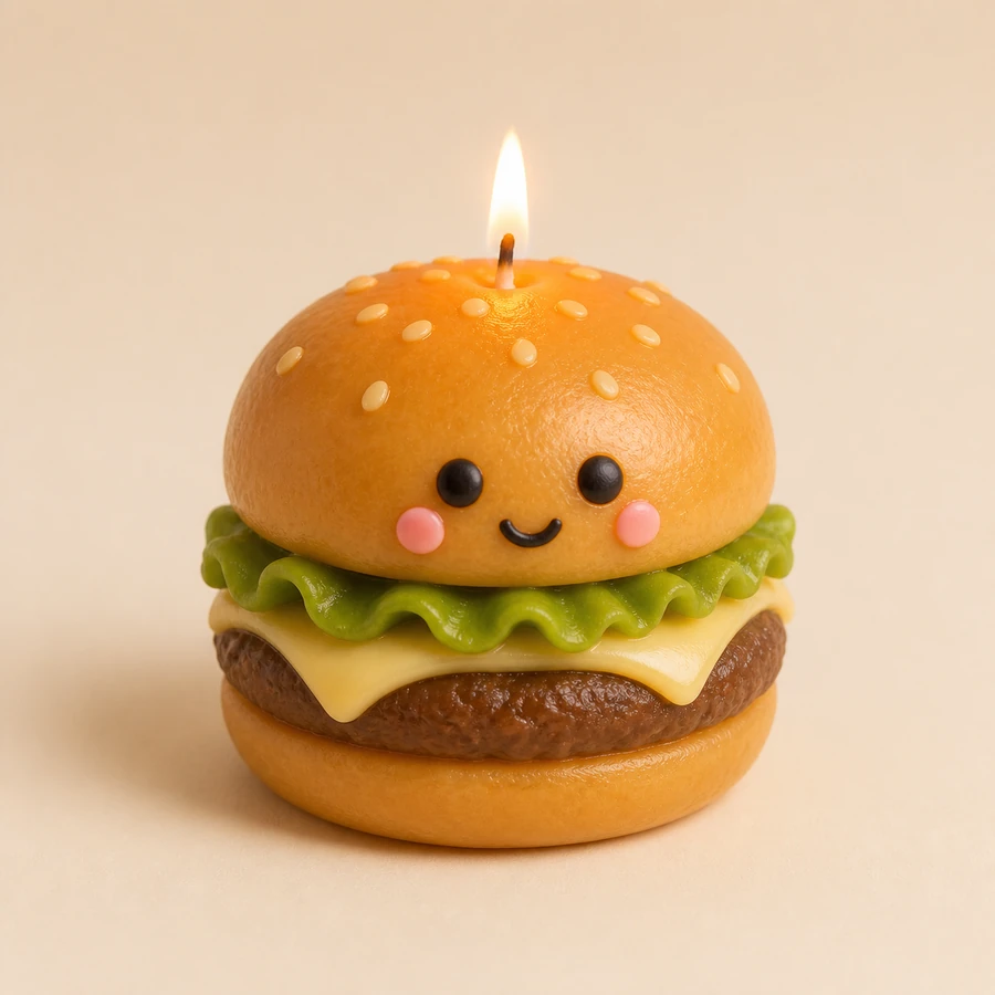 Hamburger DIY Candle Kit from the ZHONGYI Healing Candle Series collection