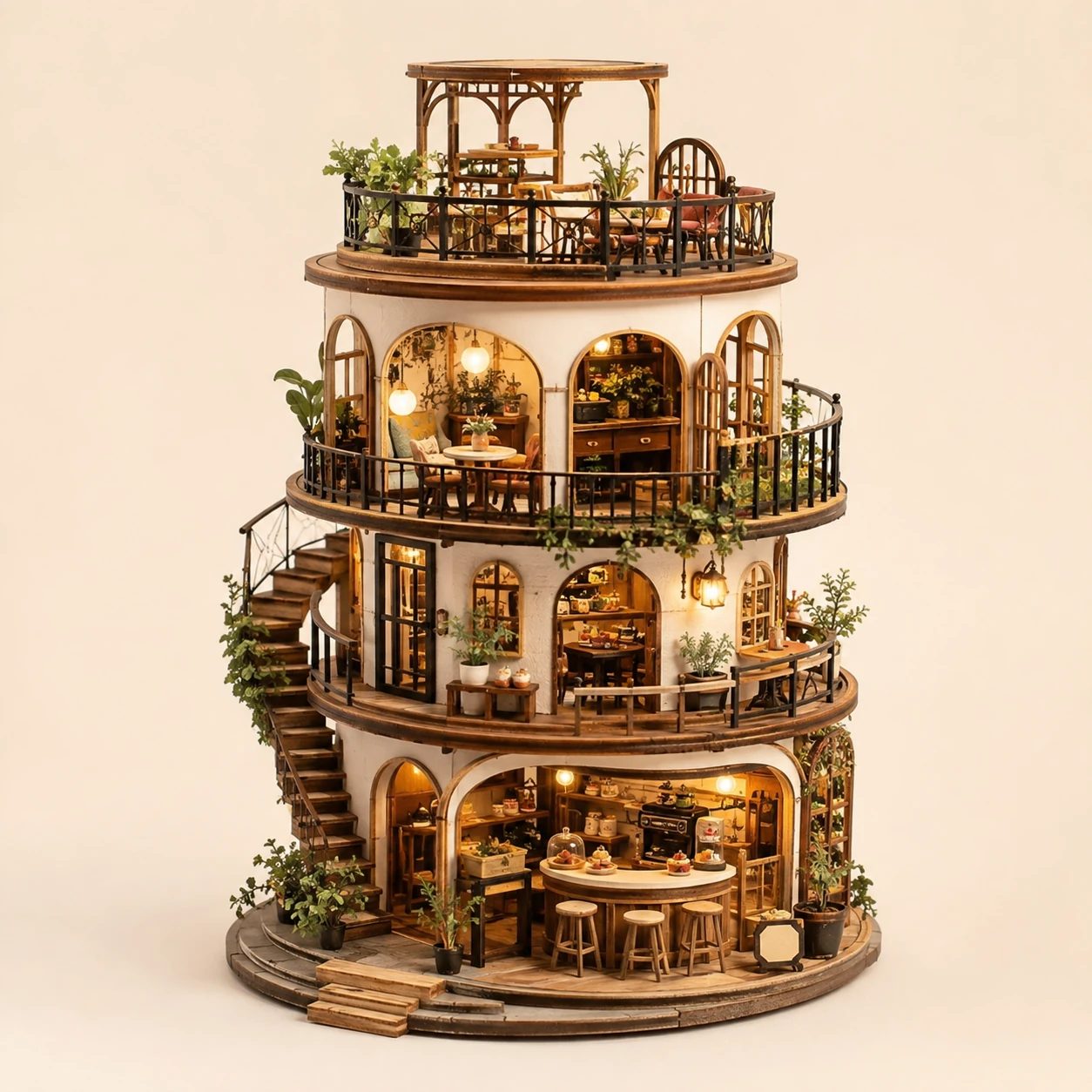 Home Cafe Tower from the ZHONGYI Miniature House Kits collection
