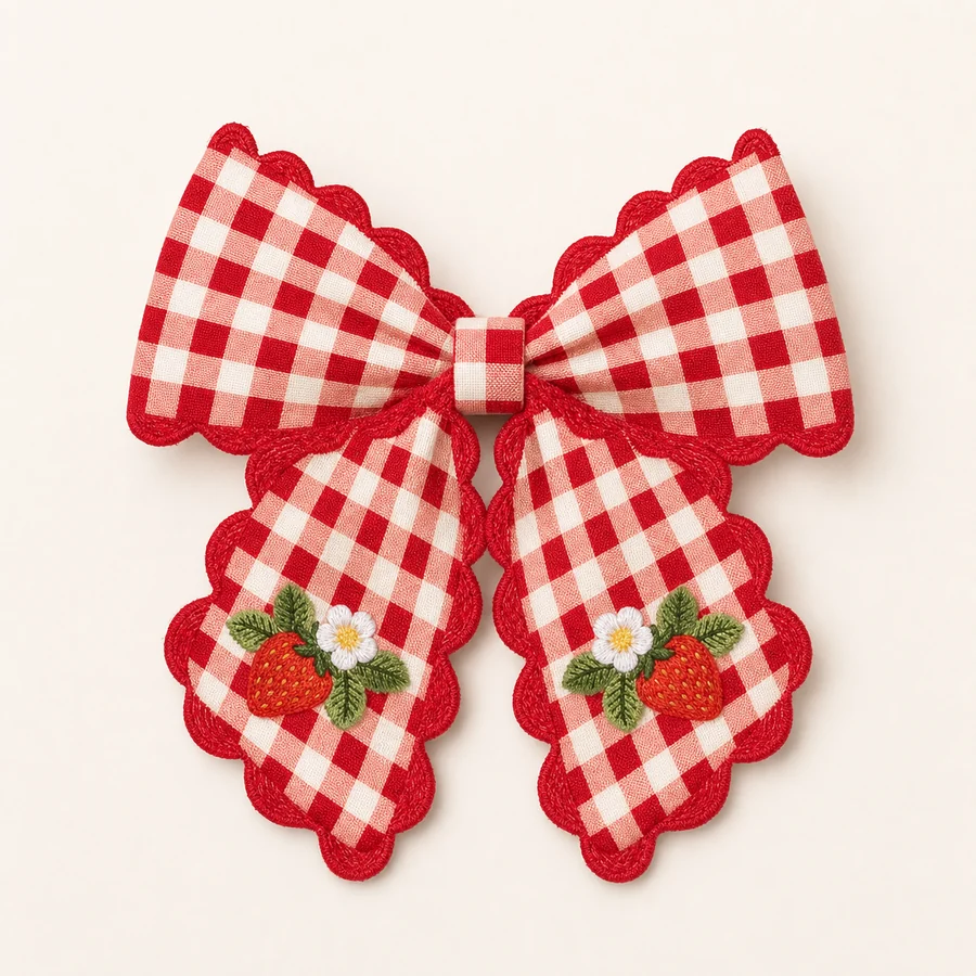 Strawberry Gingham Hair Clip from the ZHONGYI Kids Jewelry & Accessories collection