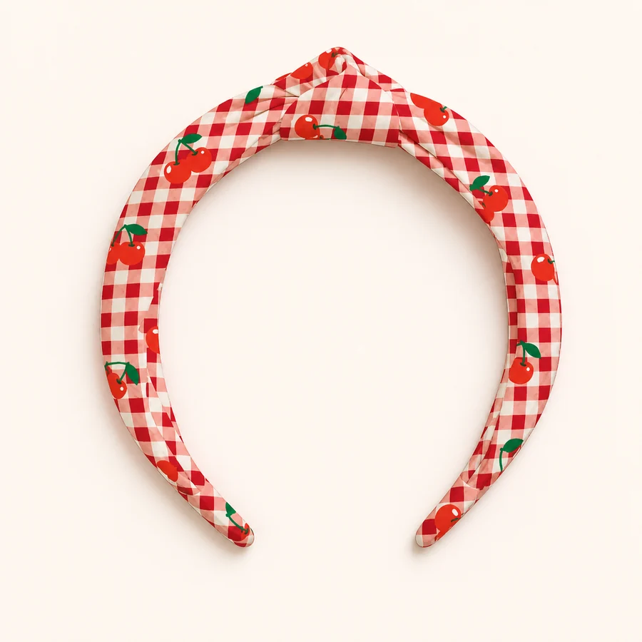 Cherry Gingham Hairband from the ZHONGYI Kids Jewelry & Accessories collection
