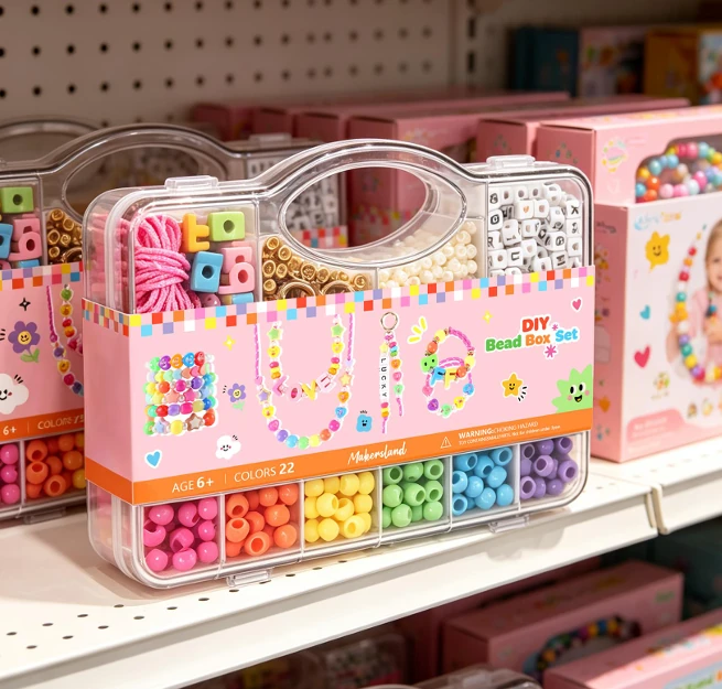 DIY Bead Box Set - Letter & Rainbow from the ZHONGYI Kids Bead Kits collection