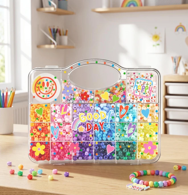 Good Day Bead Kit - Sticker Carry Case from the ZHONGYI Kids Bead Kits collection