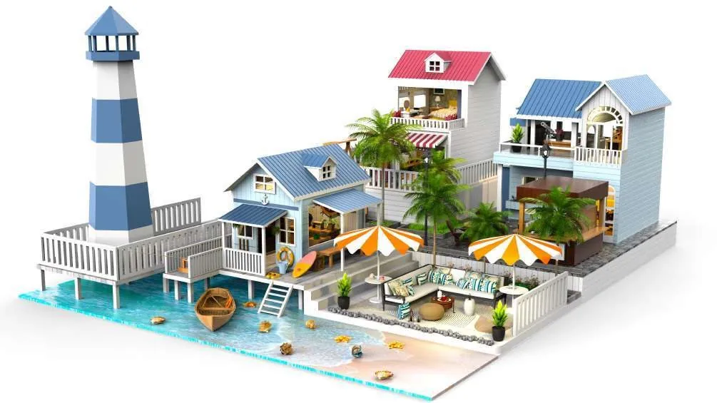 Miniature Coastal House Kit from the ZHONGYI Miniature House Kits collection